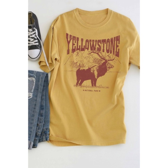 SOLD OUT Mustard Yellowstone National Park Graphic Tee - Picture 3 of 4